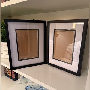 MSPCI Black Double Picture Frame W/White Matting with a Black Trim